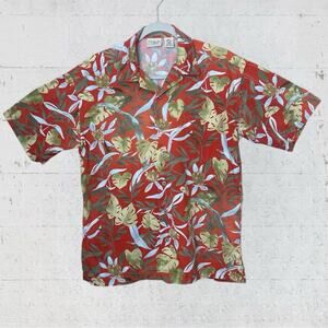L.L. Bean Hawaiian Camp Shirt Men’s S Short Sleeve Loop Collar Aloha Floral